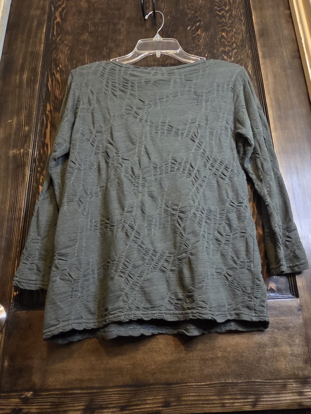 NWT Cut Loose Moss Green Textured Long-Sleeve Top Sz XS - Picture 6 of 11